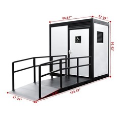 ADA Portable Restroom Handicap Accessible Toilet w/ Sink Light Vent Fan Outdoor