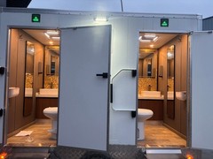 Portable Restroom Trailer 2 Station Luxury Bathroom Trailer Event Rental