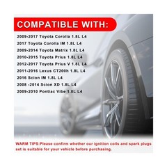 UF596 Ignition Coil Pack and 4912 Iridium Spark Plug Compatible with Toyota C…