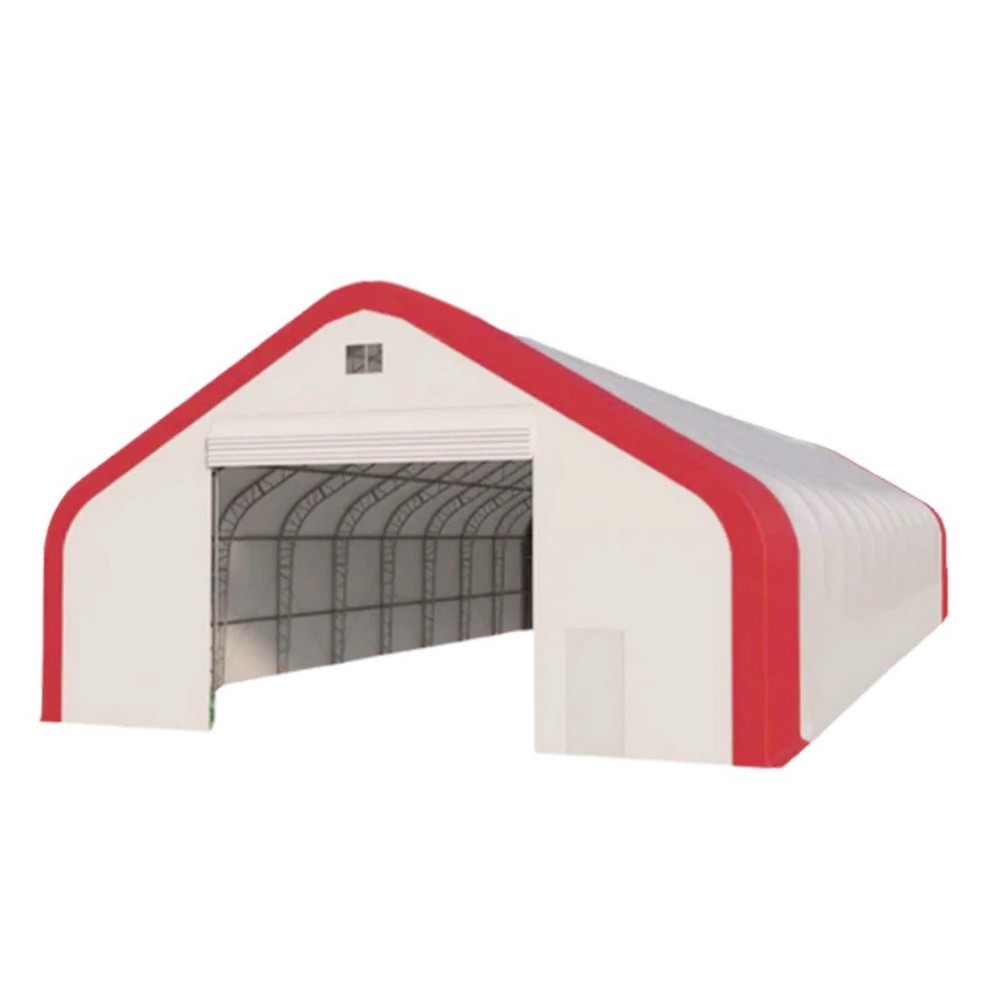 50x80x26 DUAL TRUSS *21oz PVC* Canvas Fabric Storage Building Shelter Barn Shop