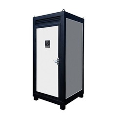Portable Outdoor Toilet Cabin Mobile Restroom Single Stall with Sink & Vent Fan