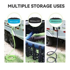 RVMATE RV Hose Bags 3 Pack, Waterproof Storage 3-bag set, Black,Blue,Green