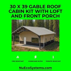 U.S. Made Fire Resistant 26 X 34 Cabin, Barndominium or Steel Home Kit