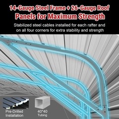 20x30ft Heavy Duty Metal Garage Carport Vehicle Shelter Storage