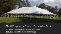 Multi Purpose 60’ x 60’ Complete with sides, stakes and ropes