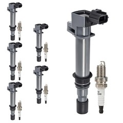 Green orange UF270 Ignition Coil Pack and Iridium Spark Plug Set of 6, 560281…
