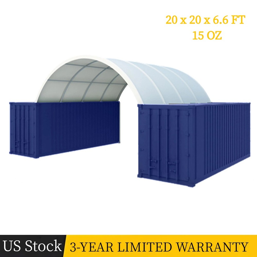 20’x20’x6.6′ 15oz PVC Canvas Fabric Building Shipping Container Canopy Shelter