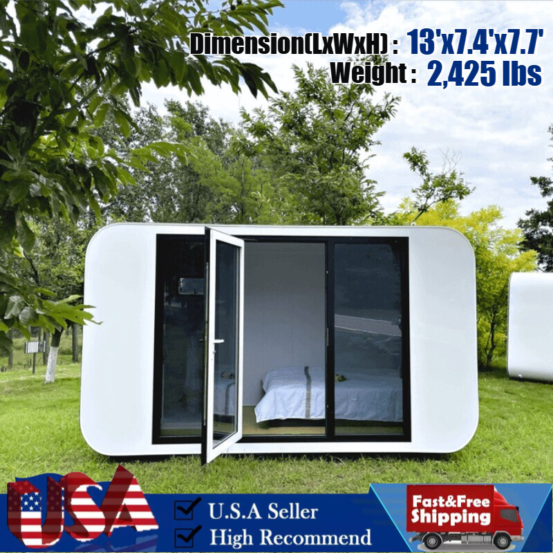 13ft x 7.4 ft Tiny Prefab House Pod House Cabin House Outdoor Living Room