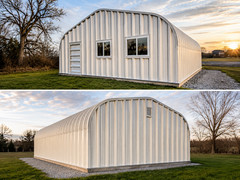 30x42x14 Engineered Steel Building Kit | DuroSPAN Clear-Span Arch with End Walls