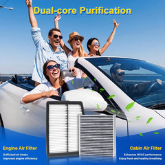 Cabin & Engine Air Filter Kit for 2021-2026 Santa Fe 1.6L, 2022-2026 Tucson 1.6L
