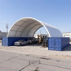 40’x40′ 22oz PVC Shipping Container Canopy Storage Shed Roof Shelter Dual Truss