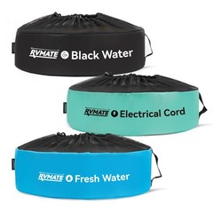 RVMATE RV Hose Bags 3 Pack, Waterproof Storage 3-bag set, Black,Blue,Green