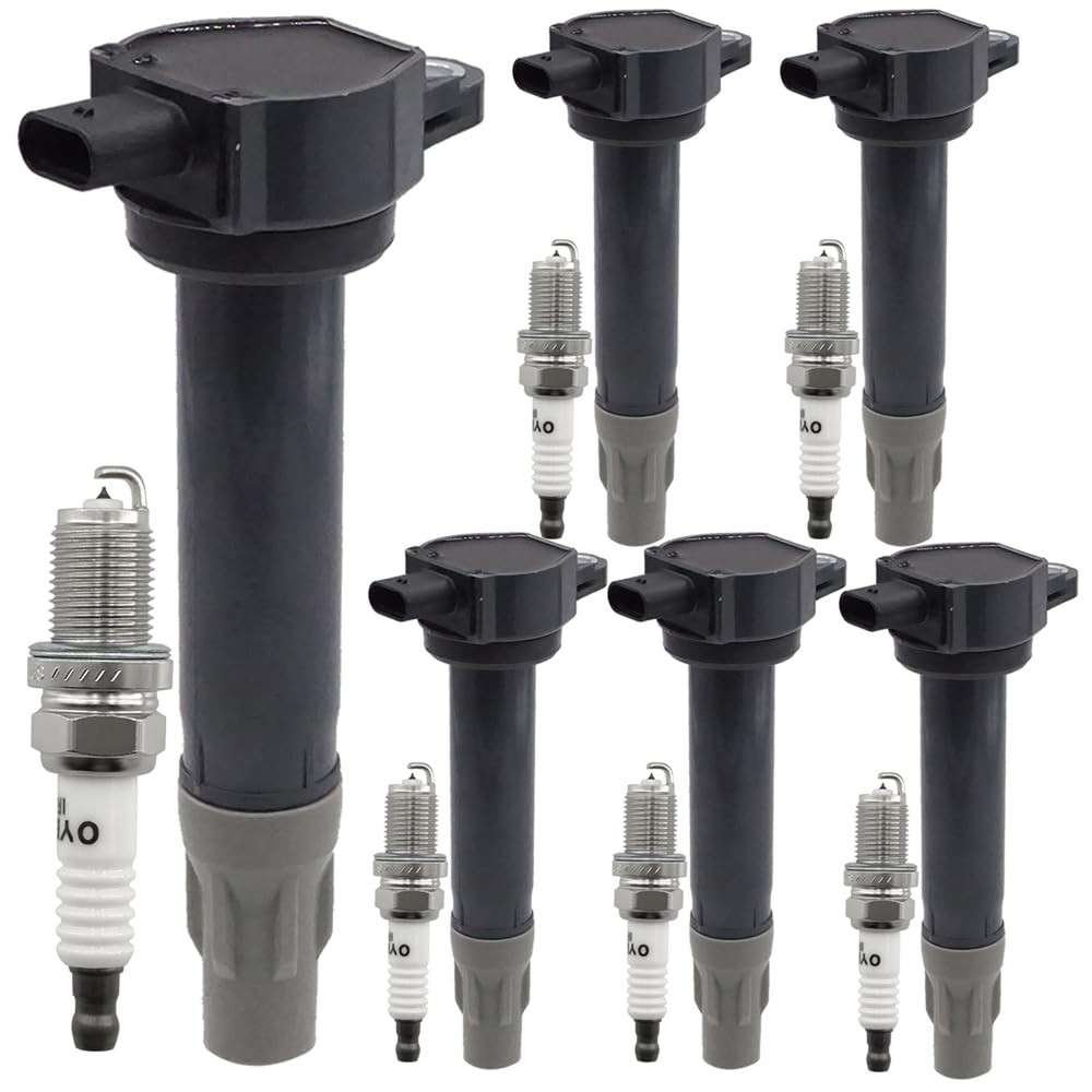 Ignition Coil Pack 04606869AB with Iridium Spark Plug Set of 6 Compatible wit…
