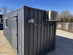 20 ft 20’ Slate Gray Shiplap 120V Shipping Container Office Minisplit