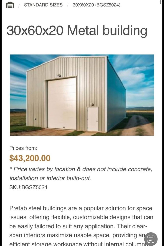 $80k— 30x60x22 prefab BUILDING With 20 X 30 X 10’ Steel Loft