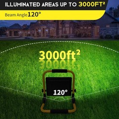 10000LM LED Work Light Portable 5FT Cord IP66 Waterproof Flood Light Outdoor New