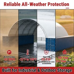 40x40x15FT Shipping Container Canopy w/Double Galvanized Steel Tube,Fabric Cover
