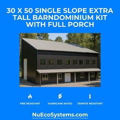 30 X 40 HURRICANE RATED Gable Tall Galvanized Steel Barndominium Kit on Piers