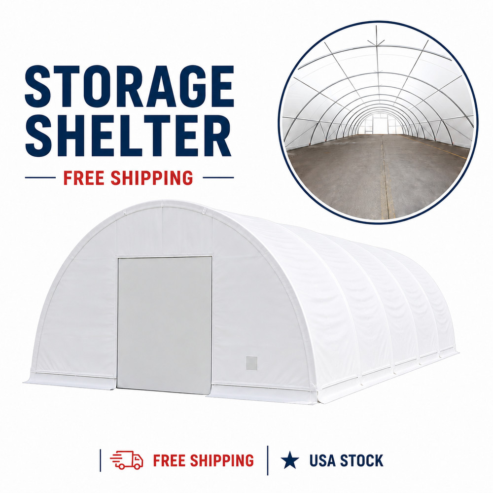 W40’xL80’xH20 Single Truss Arch Canvas Equipment Storage Shelter Steel Warehouse