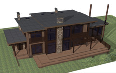 MODERN LOG HOUSE KIT #LH-293 ECO FRIENDLY WOOD PREFAB DIY BUILDING CABIN HOME