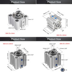 SDA 16/20/25mm Bore Thin Pneumatic Air Cylinder 5~100mm Stroke Double Acting Lot