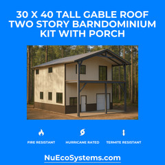 Florida HURRICANE RATED Gable 2 Story Galvanized Steel Barndominium Home Kit