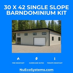 30 X 40 HURRICANE RATED Gable Tall Galvanized Steel Barndominium Kit on Piers