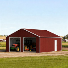 33x25FT Metal Garage Barn Outdoor Storage Shed Reinforced Steel Barn Carport Red