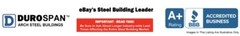 85x100x20 Steel Building Kit | Rigid Frame I-Beam | Commercial Grade | DuroBEAM