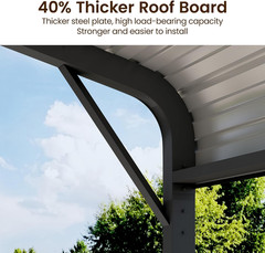 20′ X 20′ Metal Carport with Updated Roof & Enhanced Base, Heavy Duty Canopy Car