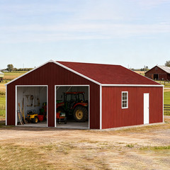 22x23FT Outdoor Barn Shed Metal Garage Heavy Duty Galvanized Steel Storage Shed