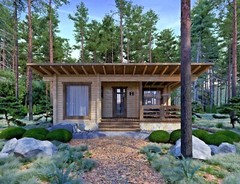 LOG HOUSE KIT #LH-50.9 ECO FRIENDLY WOOD PREFAB DIY BUILDING CABIN HOME MODULAR