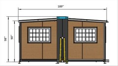 15x20x8FT Foldable Mobile Prefab House 268 ft² Prebuilt Home Matel + Aluminum