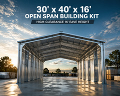 30x40x12 DuroSpan Steel Building Clear Span Prefabricated Garage Kit Snow Rated