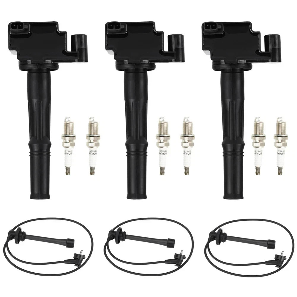 Ignition Coil Pack + Iridium Spark Plugs w/Ignition Wire for 1996-2002 Toyota…