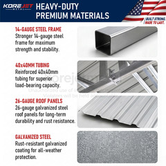 40 x 36FT Shipping Container Roof Kit Heavy Duty Steel Shelter with Roller Door