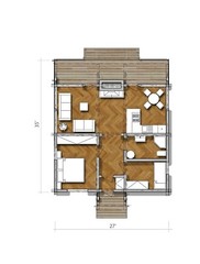 860 sq.ft PREFAB TIMBER FRAME KIT ENGINEERED WOOD HOUSE DIY BUILDING CABIN HOME