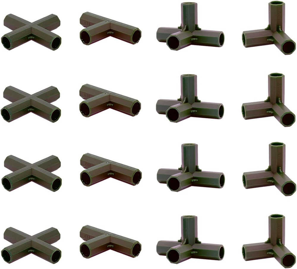 16PC Heavy Duty Greenhouse Frame Connectors for Grape Trellis & Gardening