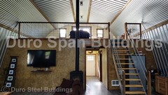 25x20x14 DIY DuroSPAN Steel Off Grid Homestead Barn Open Ends Factory DiRECT