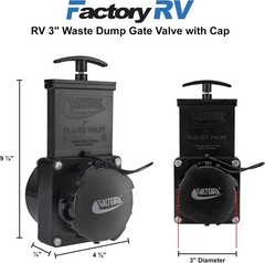 Valterra 3″ Stainless Steel RV Waste Dump Gate Valve w/Cap (1)