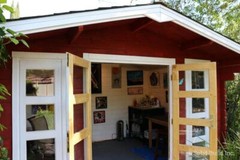 Bristhol 13×11 garden shed – natural wood prefab shed kit