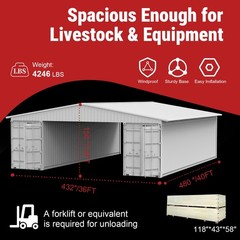40x36x13′ Shipping Container Roof Kit Heavy Duty Steel Shelter No Containers