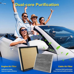 Cabin & Engine Air Filter Kit Fits 2024-2026 Tacoma L4 2.4L, 2025-2026 4Runne…