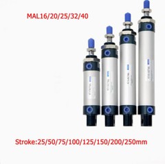 MAL16/20/25/32/40 Bore Aluminum Alloy Pneumatic Mini Air Cylinder Double Acting