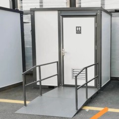 Handicap-Accessible Portable Restroom w/ Bowl & Sink Mobile Toilet for Disabled