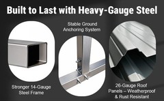20x30ft Heavy Duty Metal Garage Carport Vehicle Shelter Storage
