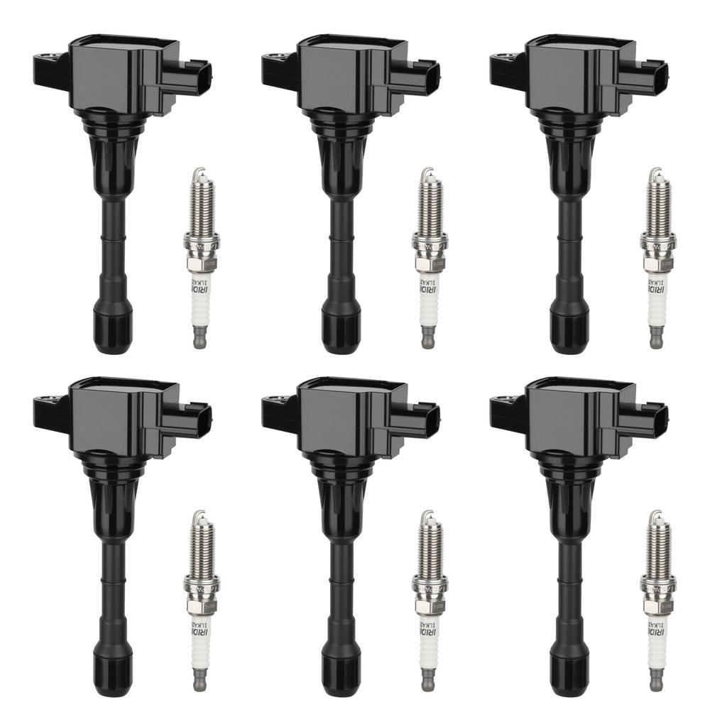 Set of 6 Ignition Coil Pack and 6 Iridium Spark Plug Compatible with Nissan F…