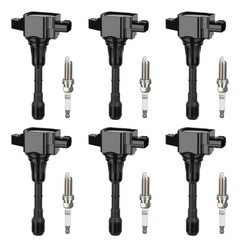 Set of 6 Ignition Coil Pack and 6 Iridium Spark Plug Compatible with Nissan F…
