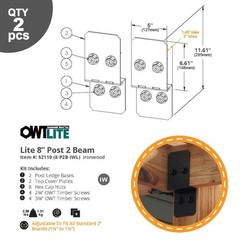 Lot of 6 (3 Packs of 2) – 8″ Post To Beam Coupler Connectors
