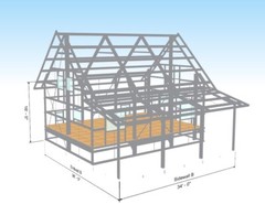 U.S. Made Fire Resistant 26 X 34 Cabin, Barndominium or Steel Home Kit